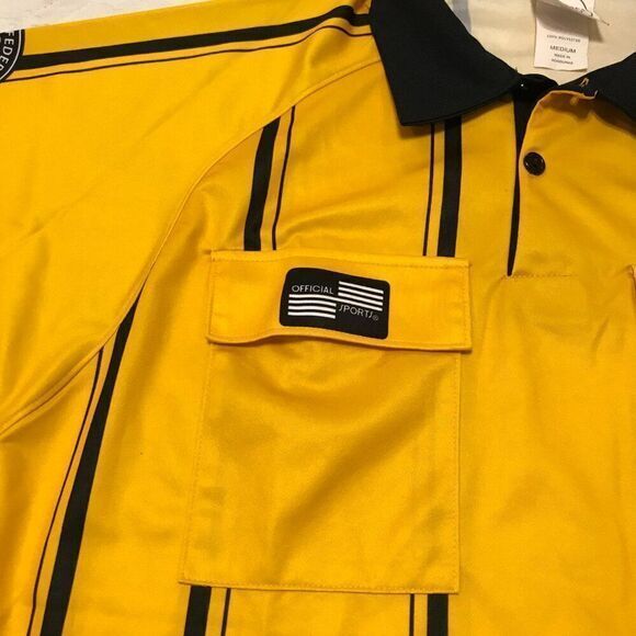 Official‎ Sports NISOA Yellow Jersey Referee Shirt Short Sleeve Size M - Picture 3 of 5